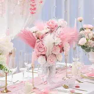 Dekorasi buluh sintetis tinggi 56 cm, hiasan tanaman palsu buluh dengan motif buluh bulu palsu Bunga bunga  kering  dikamar faux  flowers Rotan bunga  plastik bunga  palsu bunga  sudut  ruang  tamu 3