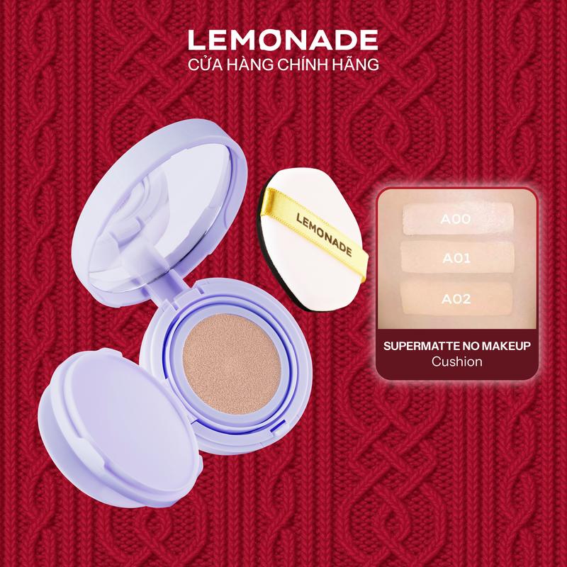 Phấn nước mỏng nhẹ kiềm dầu thuần chay chống nắng Lemonade SuperMatte No Makeup Cushion 15g