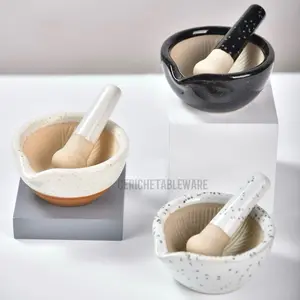 Ceriche Cobek & Uleg Keramik Mini / Lumpang Mortar Keramik Mini SNI /Kitchenware