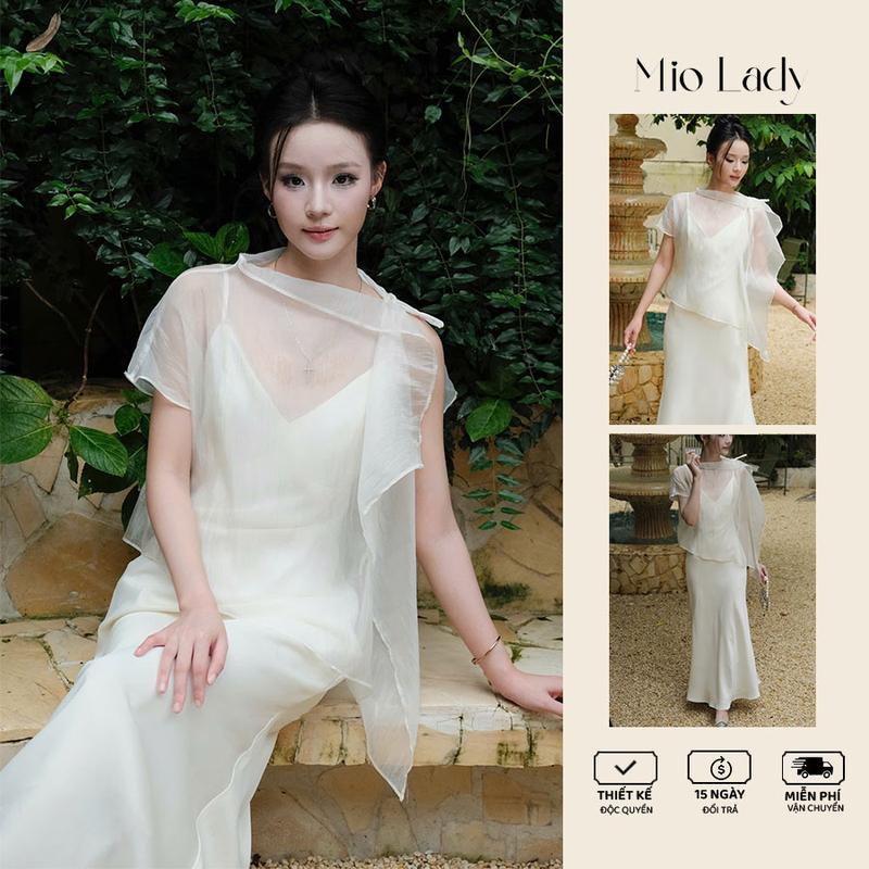 Miolady - Váy Lụa 2 Dây Nữ Cao Cấp Kèm Áo Choàng Tơ Dáng Dài – Đầm 2 Trong 1 Thanh Lịch