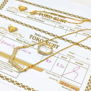 [HEMAT] Kalung Fuji Plus Cincin Fuji Perhiasan Cantik Desain Kekinian Anti Luntur Tahan Lama Emas Muda