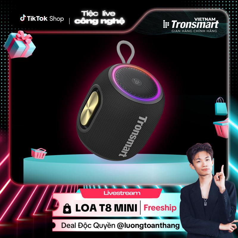 Lương Toàn Thắng x Tronsmart Loa Bluetooth Tronsmart T8 Mini | Công suất 15W | Sử Dụng Đến 18h | Âm Thanh 360° | Bảo Hành 12 Tháng
