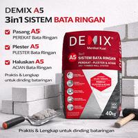 Gambar DEMIX A5 3 IN 1 SISTEM BATA RINGAN PEREKAT BATA RINGAN PLESTER ACIAN DINDING TEMBOK 40 KG dari Tirta Bangunan Kota Depok 4 Tokopedia