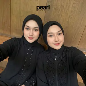 Comera - Abaya Remaja Dewasa Simpel Elegan Mutiara Hitam Gamis Lebaran Kajian Kondangan Umroh
