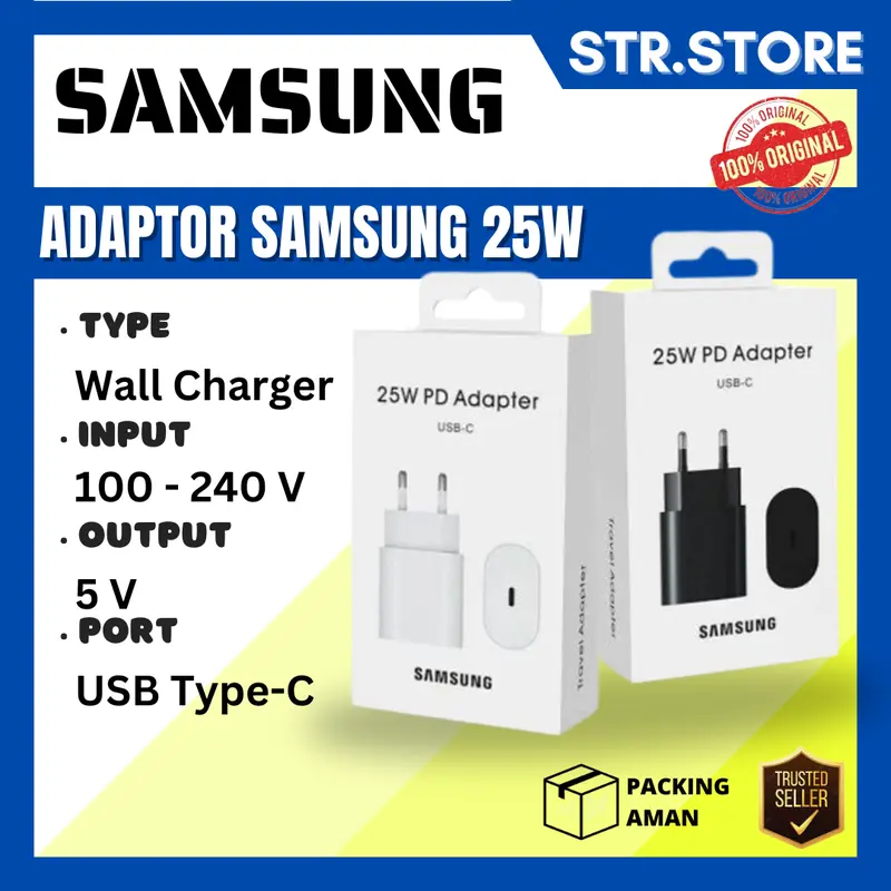ADAPTOR CHARGER 25W SAMSUNG ORIGINAL KEPALA CHARGER SAMSUNG 25W ORI