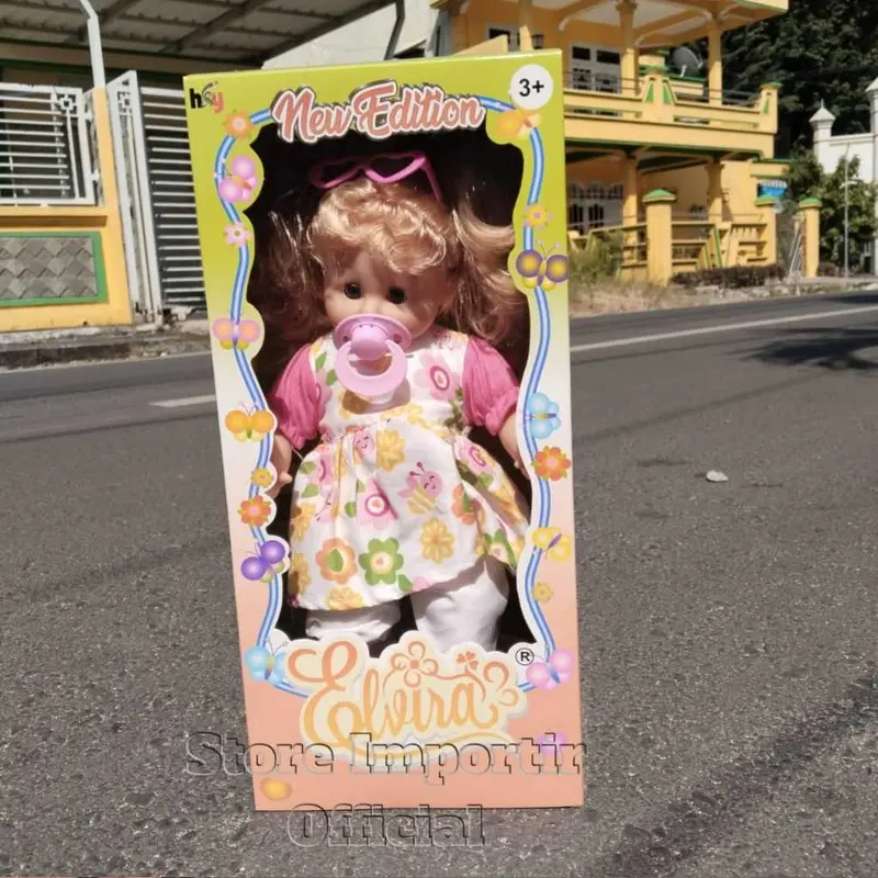 Mainan Boneka Elvira 638 S Plus Empeng Bisa Nangis Dan Bisa Bicara Mama Papa Lucu | Mainan Anak Perempuan Bisa Tertawa Mata Bisa Merem Melek | Mainan Boneka Bayi Pakai Baterai AA2 Kemasan Kardus Bahan Berkualitas 5