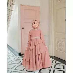 Mikayla Set Hijab Gamis Anak Perempuan 6 s/d 12 Thn Dress Anak Terbaru 2024 Baju Muslim Remaja Gamis SyariLebaran Ceruty