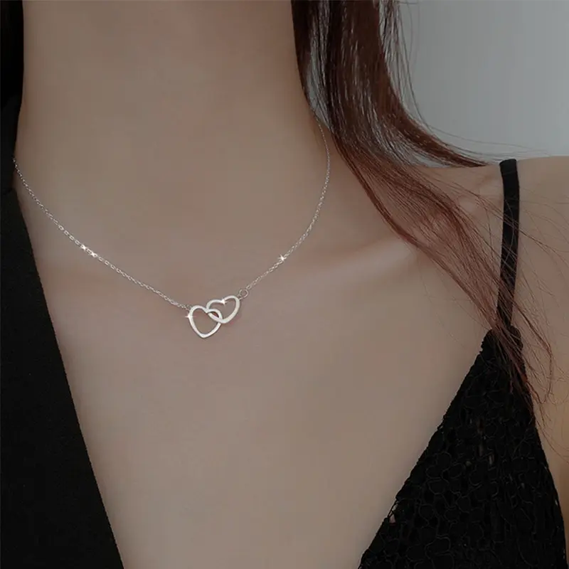 Vòng Cổ Hình Trái Tim Thời Trang, Niche, Thép Titan, Thanh Lịch, Không Phai Màu Trang Sức Chain Hoa 1