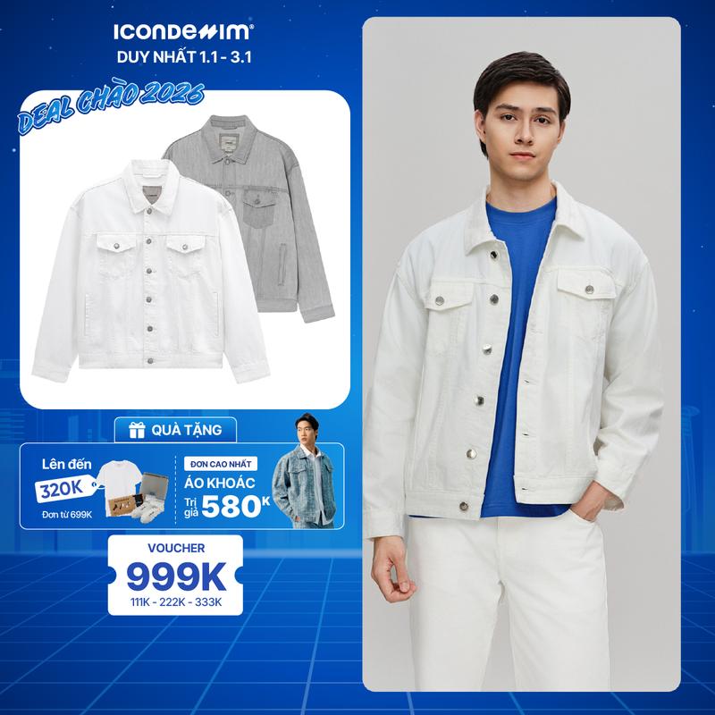  Áo Khoác Jeans Nam ICONDENIM Siêu Nhẹ ICON105 Lightweight Form Loose AKICON105 