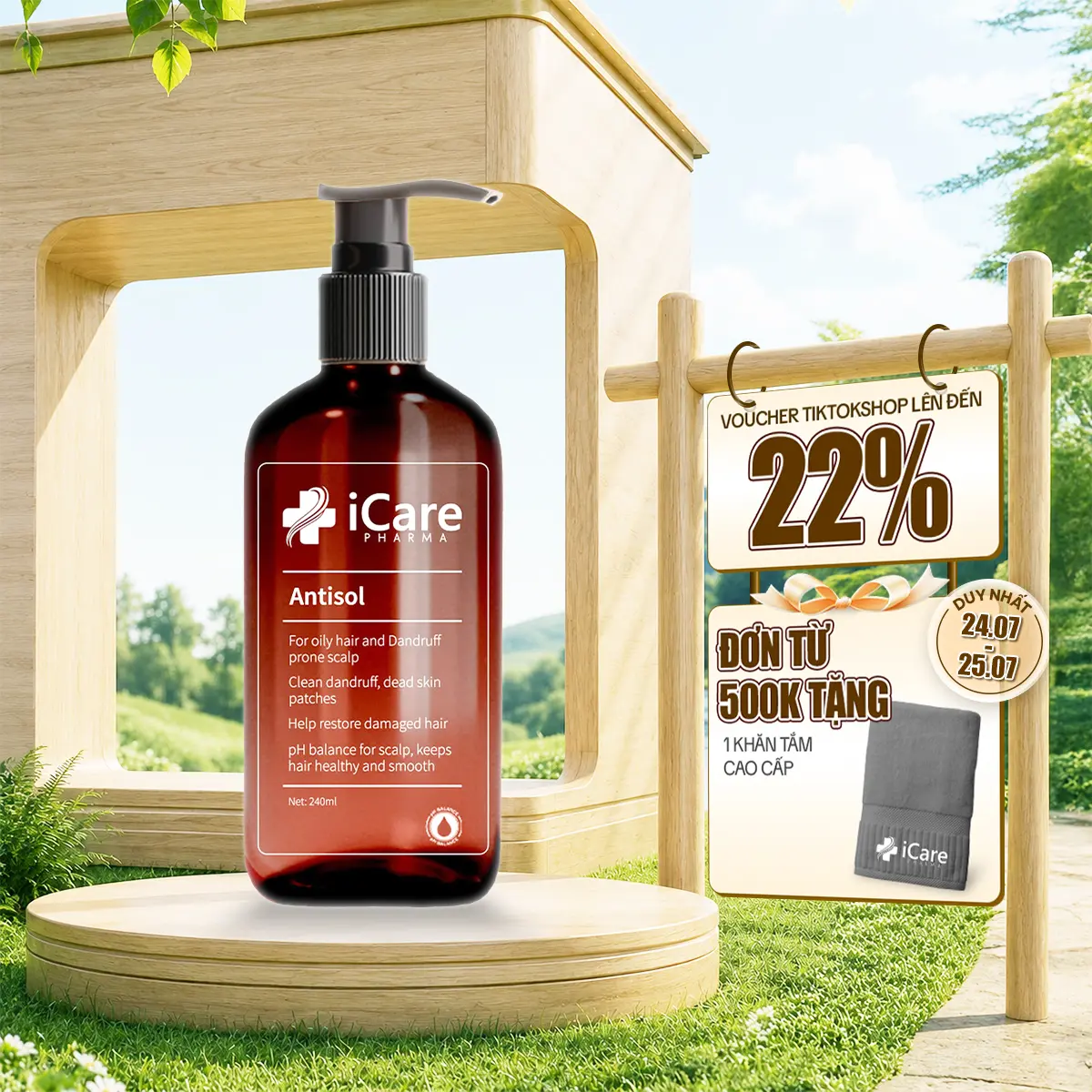 Dầu Gội Sạch Gàu Antisol | Chiết Xuất Dược Liệu | Dịu Mát Da Đầu