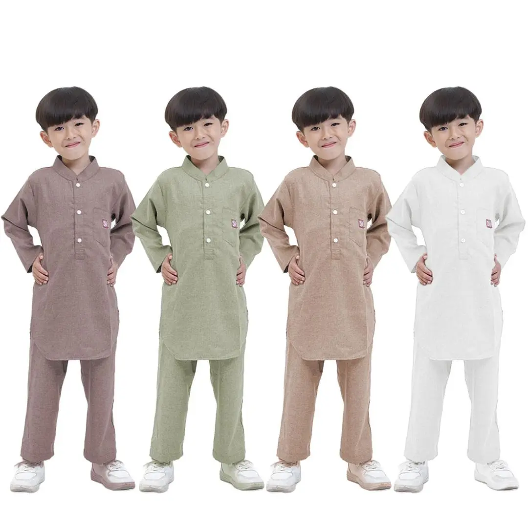 Baju Koko Setelan Anak Laki Laki Lengan Panjang 1-12 Tahun Busana Muslim Anak Laki Laki - Madina Adam