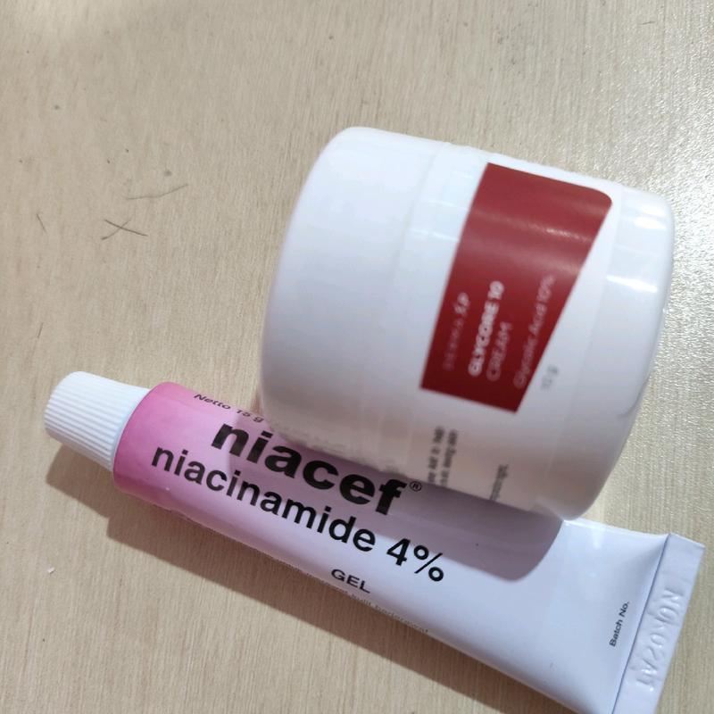 paket Glycore 10 + niacef cream untuk mengurangi flek pada wajah 2