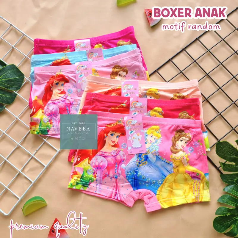 12pcs Cd Celana Dalam Boxer Anak Perempuan Motif Campur Lusinan Murah - NVA0668 1
