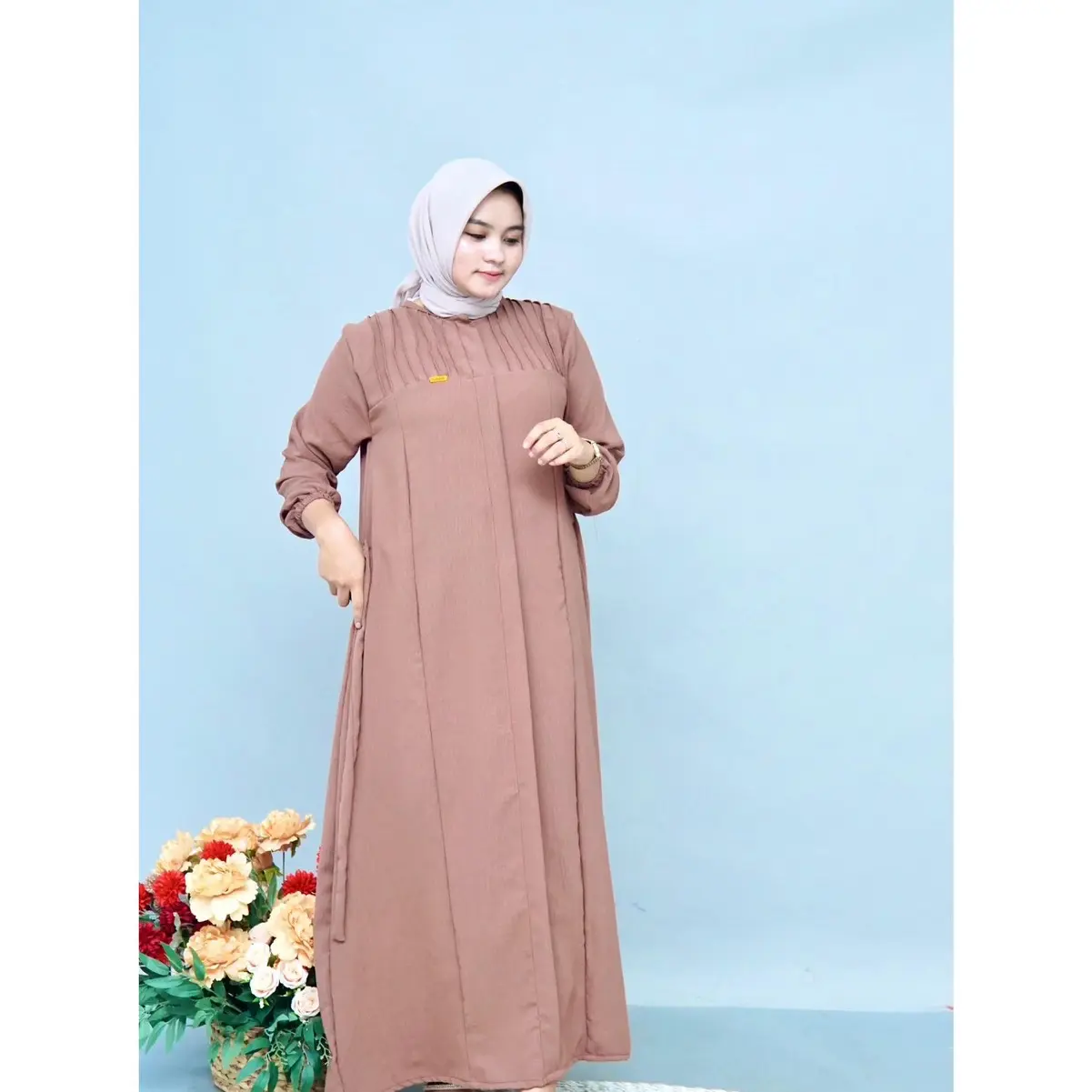 Gamis Abaya azfa dress cringkel airflow/wanita/gamis simpel+bross cantik