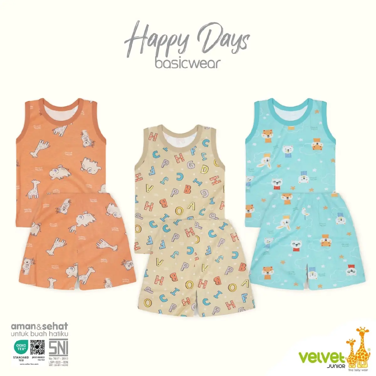 1 SERI SET KUTUNG HAPPY DAYS VELVET JUNIOR