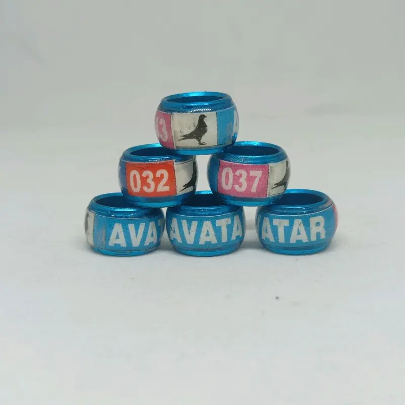 Ring Burung Merpati Donat Stiker 8.0mm 5pcs dengan Nama dan Nomor Seri Acak - Cincin, Resin 1