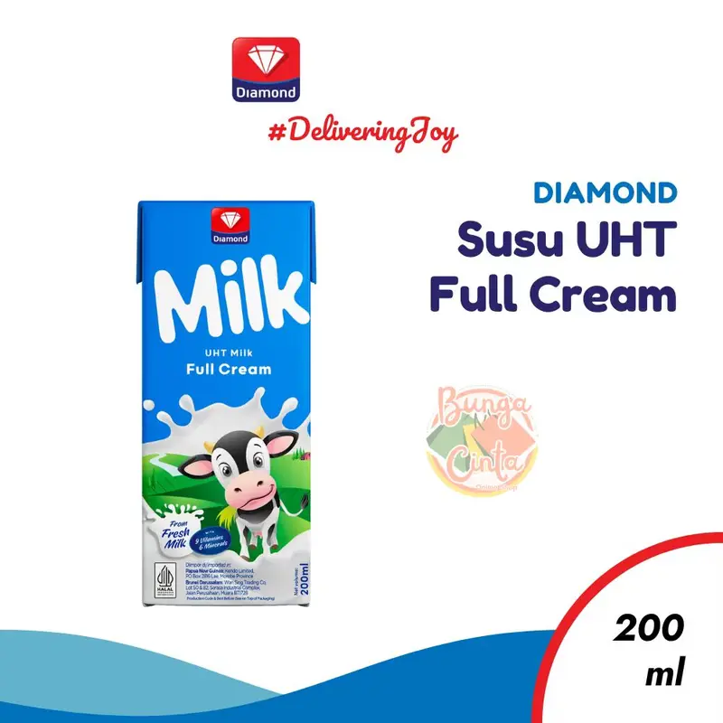 Susu Diamond Milk UHT Full Cream 200 ML - Isi 24 per Karton Full Cream 0