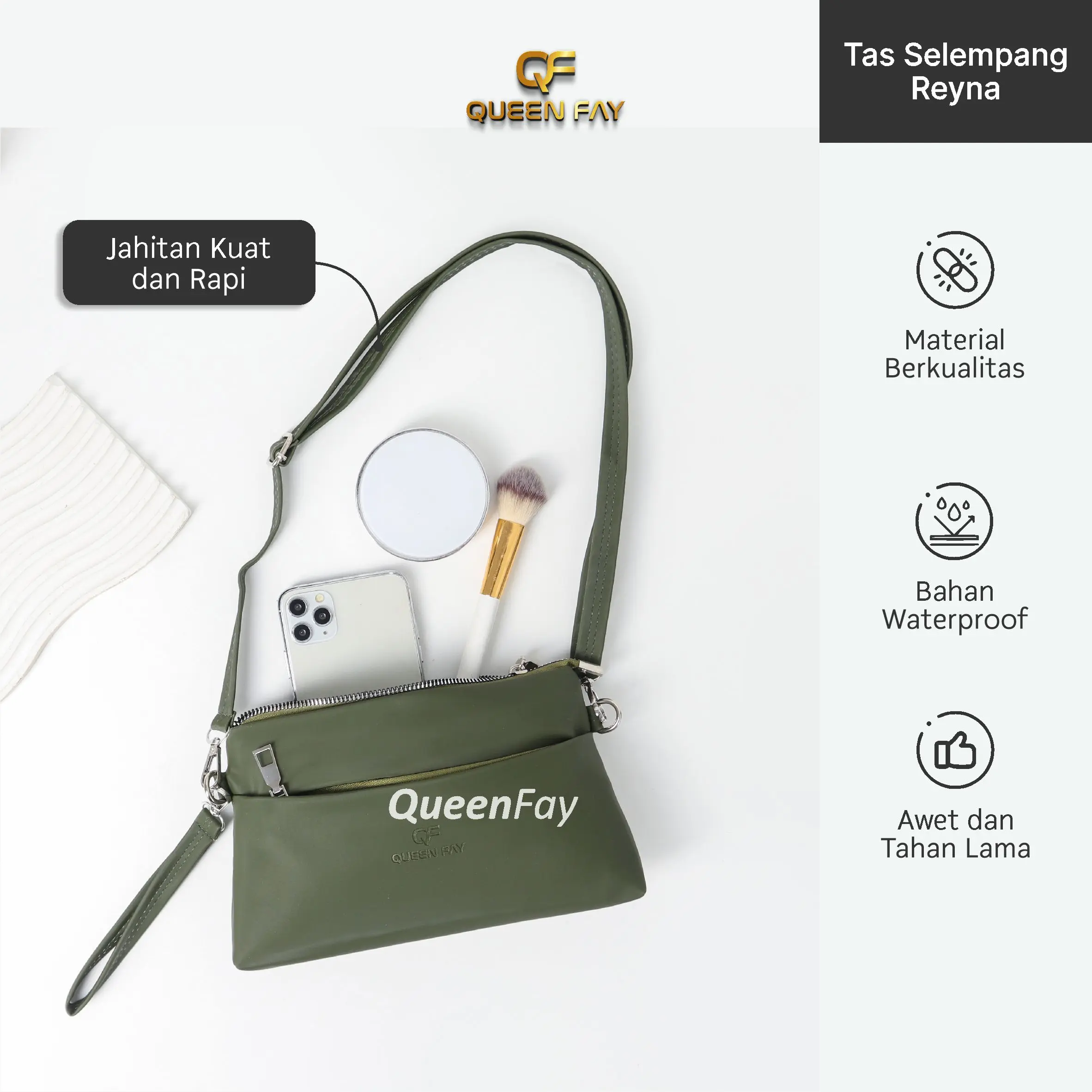 Queen Fay Tas Mini Pouch Tas Selempang Reyna Bag Wanita Tali 2 Import Kekinian