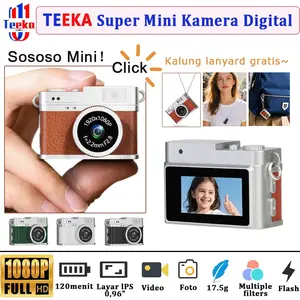 TEEKA Mini Kamera Digital Retro 1080p Super Mini Portable dengan Baterai Tahan Lama & Layar IPS 120 Menit Rekam Momen Harian Ideal untuk Indoor Outdoor