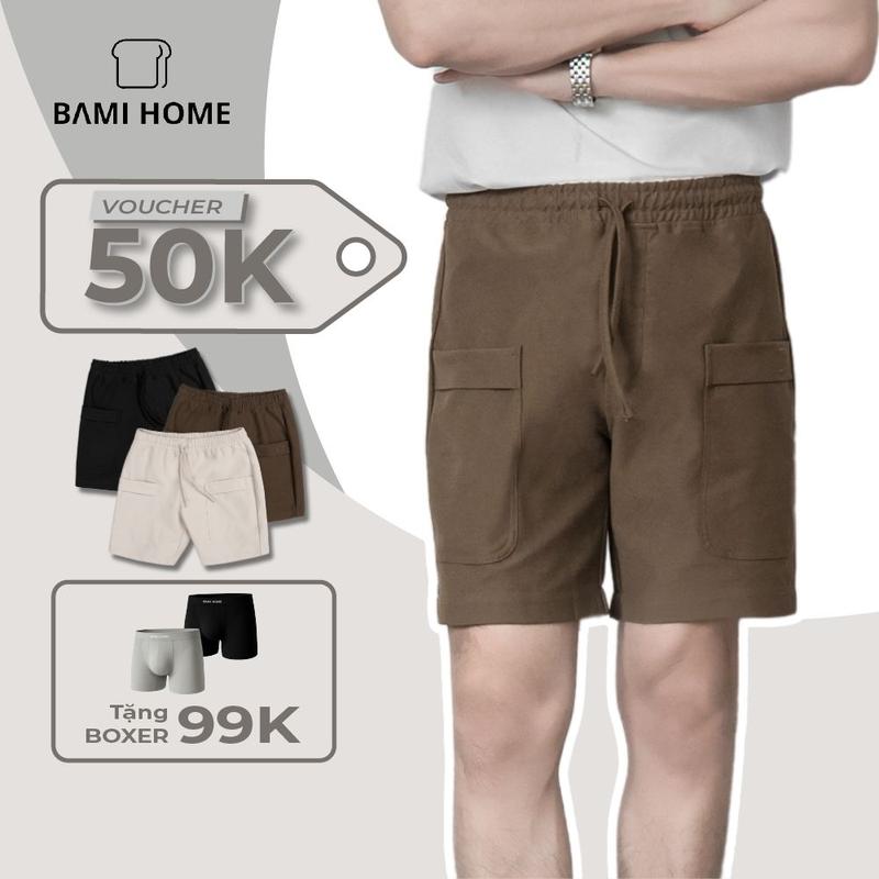 Quần short nam HARMONY BAMI HOME, quần kaki cotton form regular, màu sắc đơn giản dễ phối đồ QK12