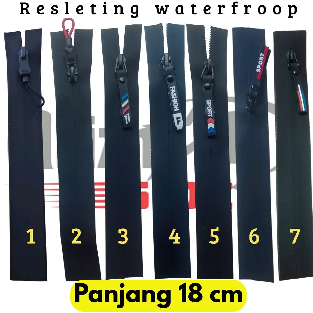RESLETING ANTI AIR / ZIPPER WATERFROOP / RESLETING SAKU CELANA & JAKET #3 panjang 18 CM