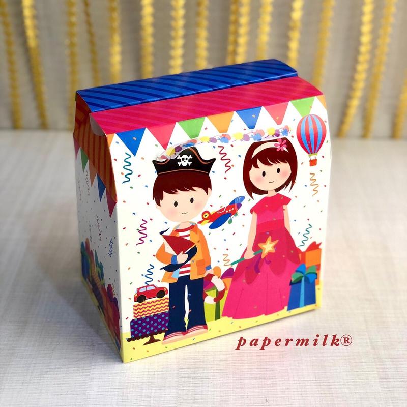 Papermilk / BCR 18.12.20 Kids, Gift Box, Kotak Lipat, Kotak Hadiah, Kotak Bingkisan, Kotak Kado Anak-anak, Kotak Snack, Box Instant , Size 18 x 12 x 20cm , Motif Anak-anak 1