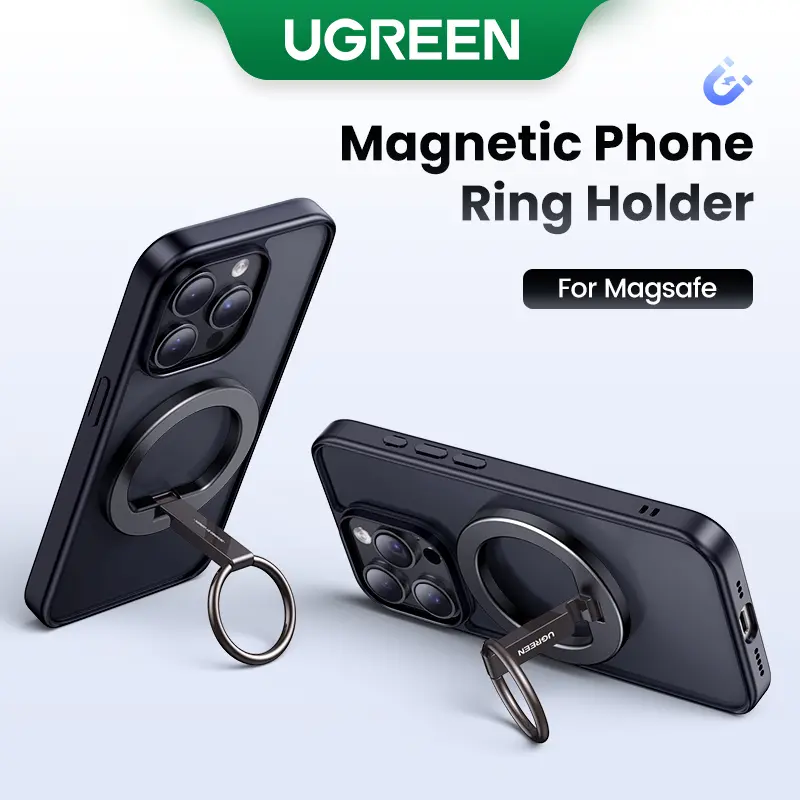 UGREEN Magsafe Magnetic Ring Holder Grip Invisible Phone Stand for iPhone 15 Pro Max Samsung S24 Ultra Model:25355