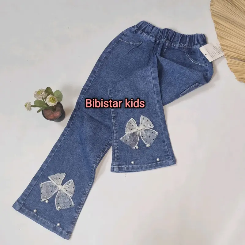 Celana Jeans Anak Perempuan Import Model Terbaru dengan Motif Lucu dan Bordir 3D Celana Cutbray Fashion 5