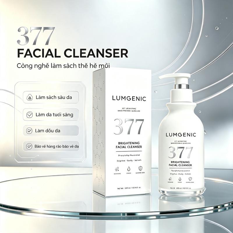 377 LUMGENIC – Sữa rửa mặt làm sạch sâu, cải thiện da xỉn màu, cấp ẩm sáng da