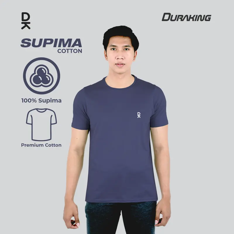 Duraking Kaos 100 persen SUPIMA Cotton Daily Wear - O Neck Basic kain katun Lembut Polos Pria Nyaman Pendek Tee Tshirt 6