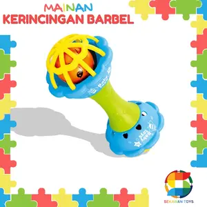 Mainan Bayi Kerincingan Barbel / Mainan Gigitan Bayi Barbel 668-63