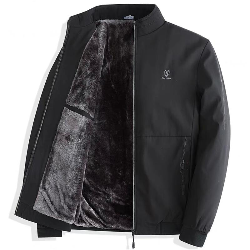  Flying We-Áo Khoác Cổ Đứng Lót Lông Cừu Cho Nam Quần Áo Mùa Thu Và Mùa Đông Dày Dặn Mới Trung Niên 2111 