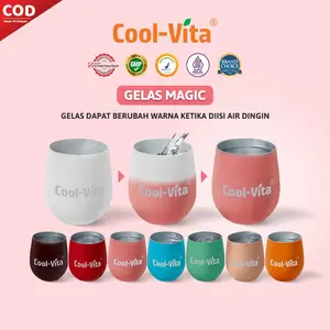 [GIFT - GELAS SAJA] Coolvita Gelas Berubah Warna (Tersedia 7 Warna)