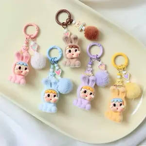 ￼Gantungan Kunci Ganci Furry Crying Baby dengan Bell / Crying Baby Furry Keychain /  Hadiah Ulang Tahun / Souvenir Ulang Tahun / Cute Gift
