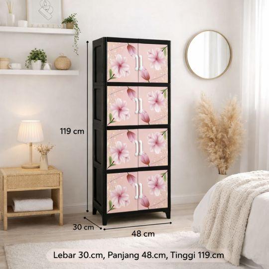 Tabitha Lemari Small Maestro Susun 4 Lemari Pakaian Susun Lemari Plastik Lemari Penyimpanan Serbaguna