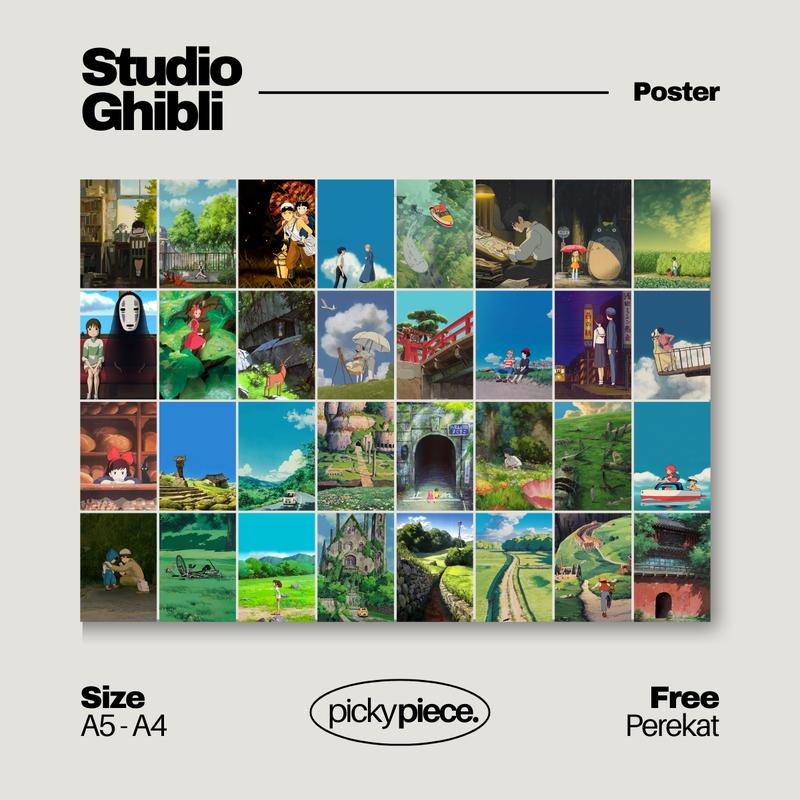 Poster Dinding Aesthetic Studio Ghibli (Isi 32 pcs) 6