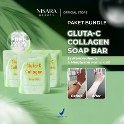 harga glutathione collagen soap 3 Packs Gluta White & Clarifying & Exfoliating 190g Jual Snail sabun Collagen Plus+