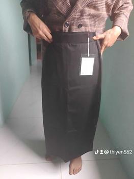 Product Review of Chấn váy chữ A dáng suông dài xẻ tà sau, chân váy bút chì nữ, váy thiết kế women from n**💕 0