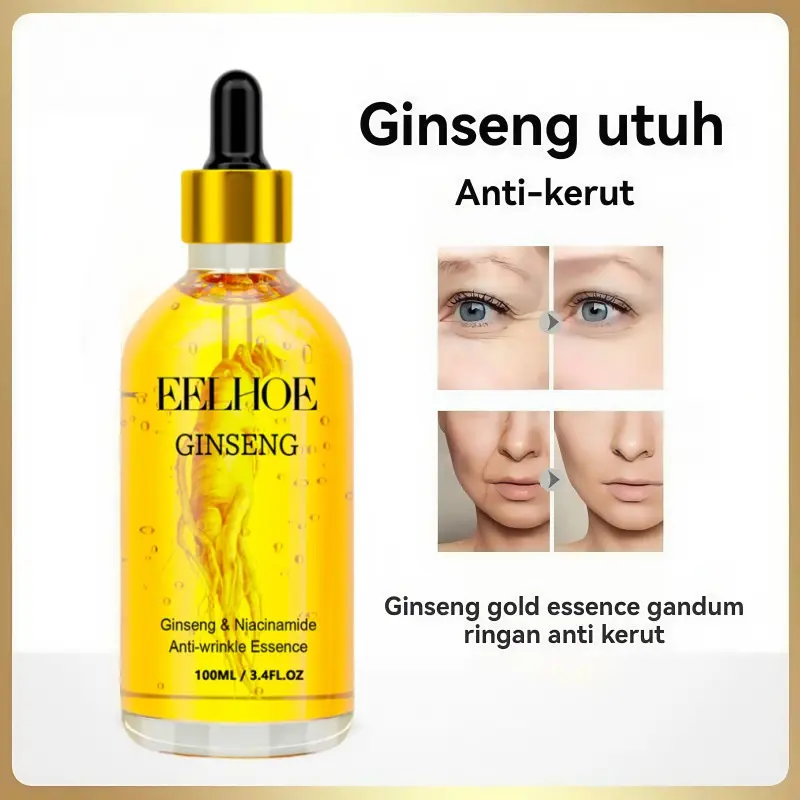 100ML Ginseng Serum Hydrating Esensi Anti Kerut Serum Ginseng Hydrating Anti Aging Serum Wajah Kulit Wajah Glowing Soothing Anti Serum Collagen 5