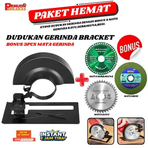 PAKET MURAH!! Adaptor Gerinda Jadi Circular Saw Dudukan Gerinda Tangan Adjustable Angle Grinder Bracket Stand Holder Dengan Mata Grinda Kayu Besi Keramik Kaca 4 Inch