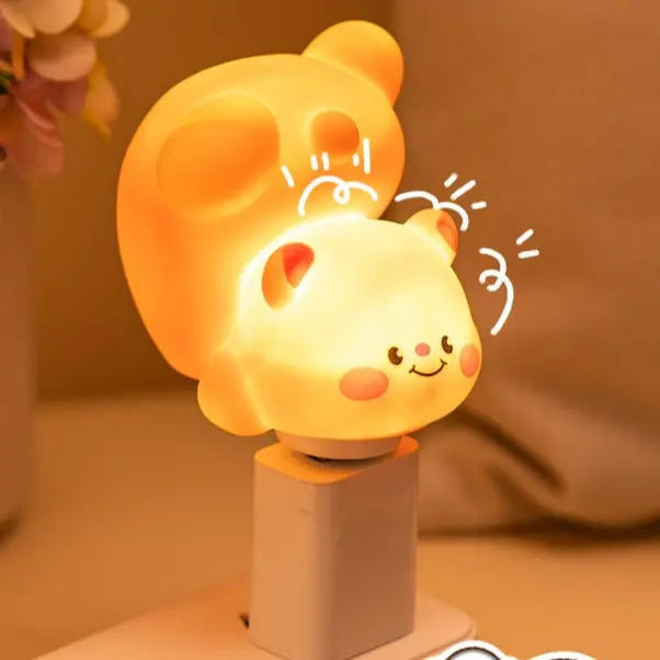 Đèn ngủ USB có giọng nói Đèn điều khiển bằng giọng nói Butter Bear Đèn bàn nhỏ Đèn Atosphere Đèn đầu giường