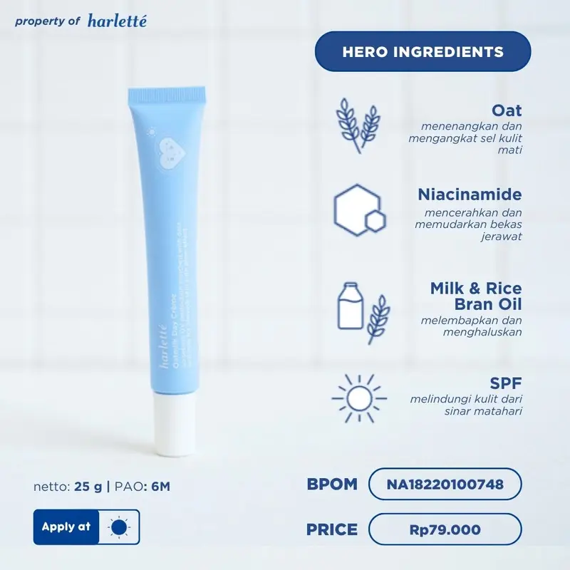 Harlette Oatmilk Bundle | Untuk Kulit Oily, Kombinasi, dan Acne Prone, Mencerahkan, Skincare Wajah, Berjerawat 2