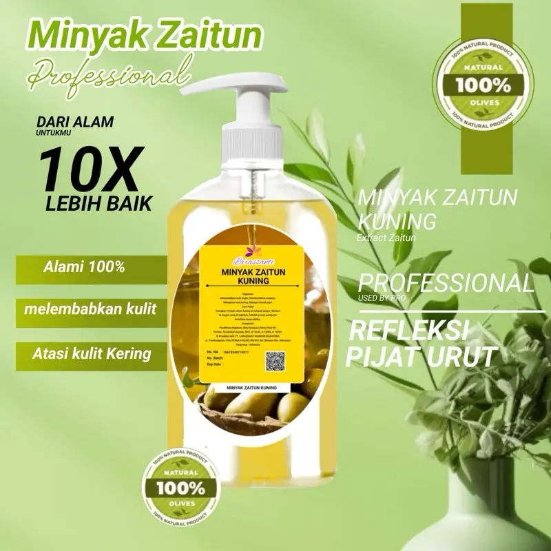 MINYAK ZAITUN PREMIUM MURNI PIJAT URUT REFLEKSI PELUMAS BPOM Mengencangkan 0