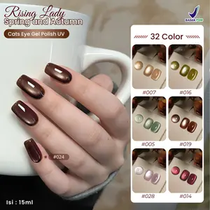 BPOM RISING LADY CAT EYE 32 COLOUR NAIL GEL POLISH/KUTEK CAT EYE UV LED/KUTEK CAT EYE FOR NAIL ART 15ML
