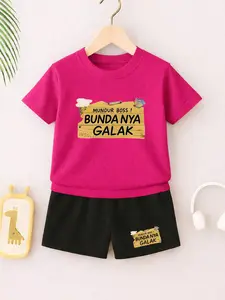 Kaos Setelan Anak Mundur Bos Bunda nya Galak Usia 6 Bulan Bahan Katun 30s Nyaman untuk Aktivitas Sehari-hari