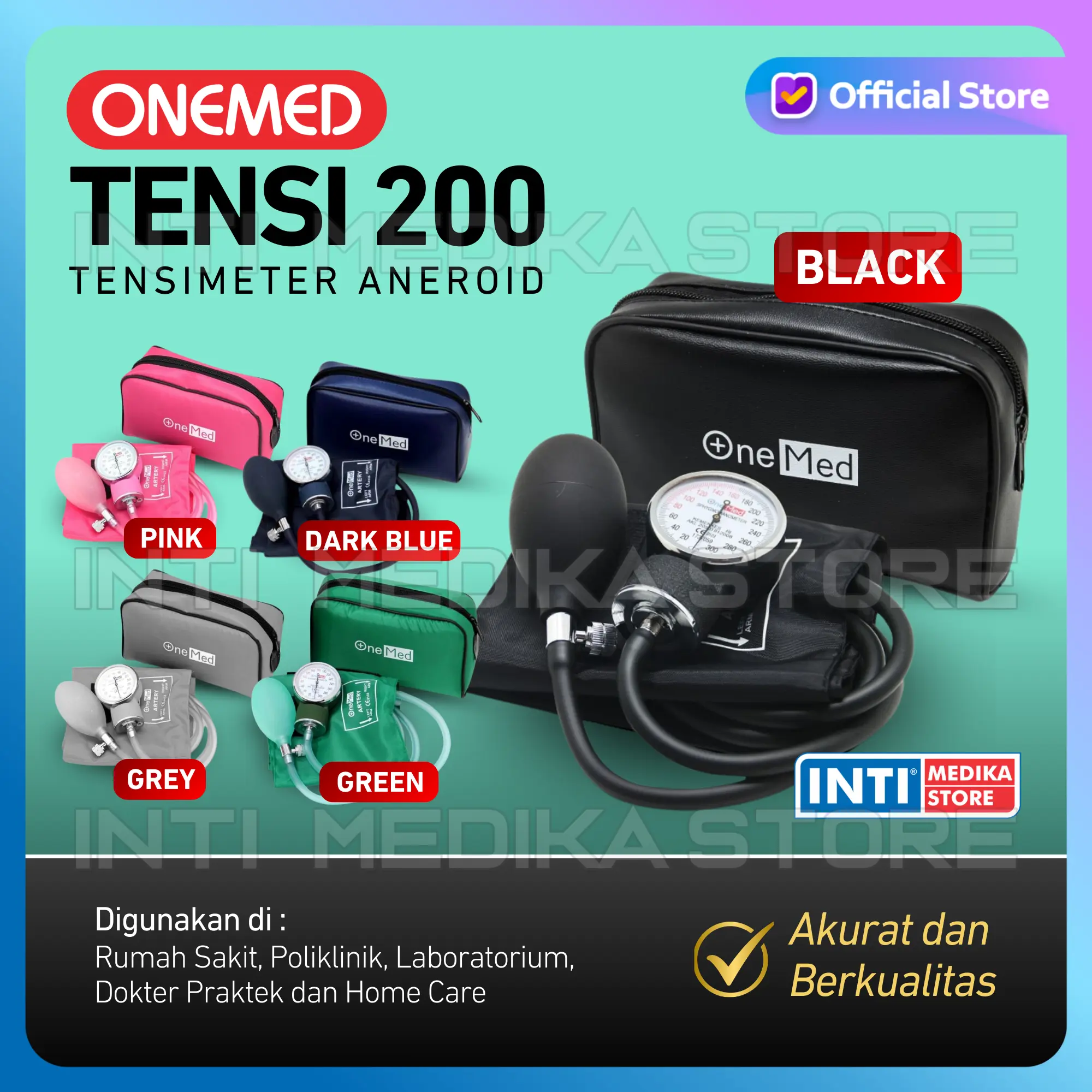 ONEMED - Tensimeter Aneroid 200 Sphygmomanometer | Tensi Manual Ukur Tekanan Darah