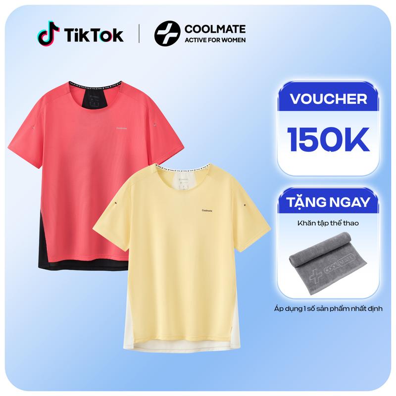 Combo 2 áo thun thể thao nữ chạy bộ Race Tee siêu nhẹ, nhanh khô, giảm ma sát - Coolmate Active For Women