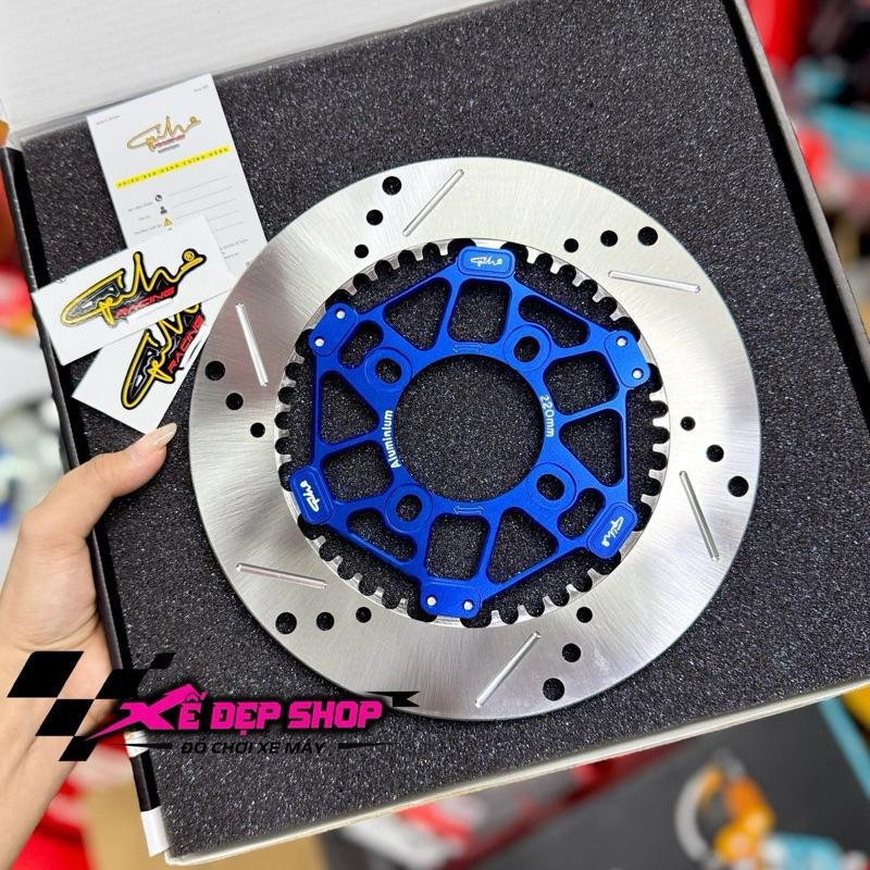 Đĩa thắng Ghracing race Vario125 vario150 Click Wave Future - size 190mm 220mm - lòng đen xám vàng - phụ kiện thay thế đĩa thắng