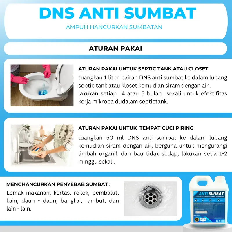 DNS Anti Sumbat Saluran Air Mampet Wasatafel Closet Pipa 1  Liter 2
