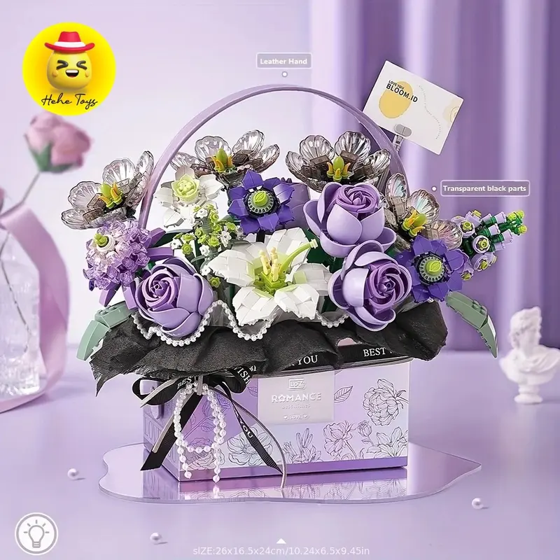 ￼Loz 1951 - 1952 Flowers gift box bricks building blocks mainan edukasi murah bongkar pasang 4